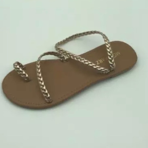 Greek gold woven toe loop boho summer sandals - Picture 5 of 8